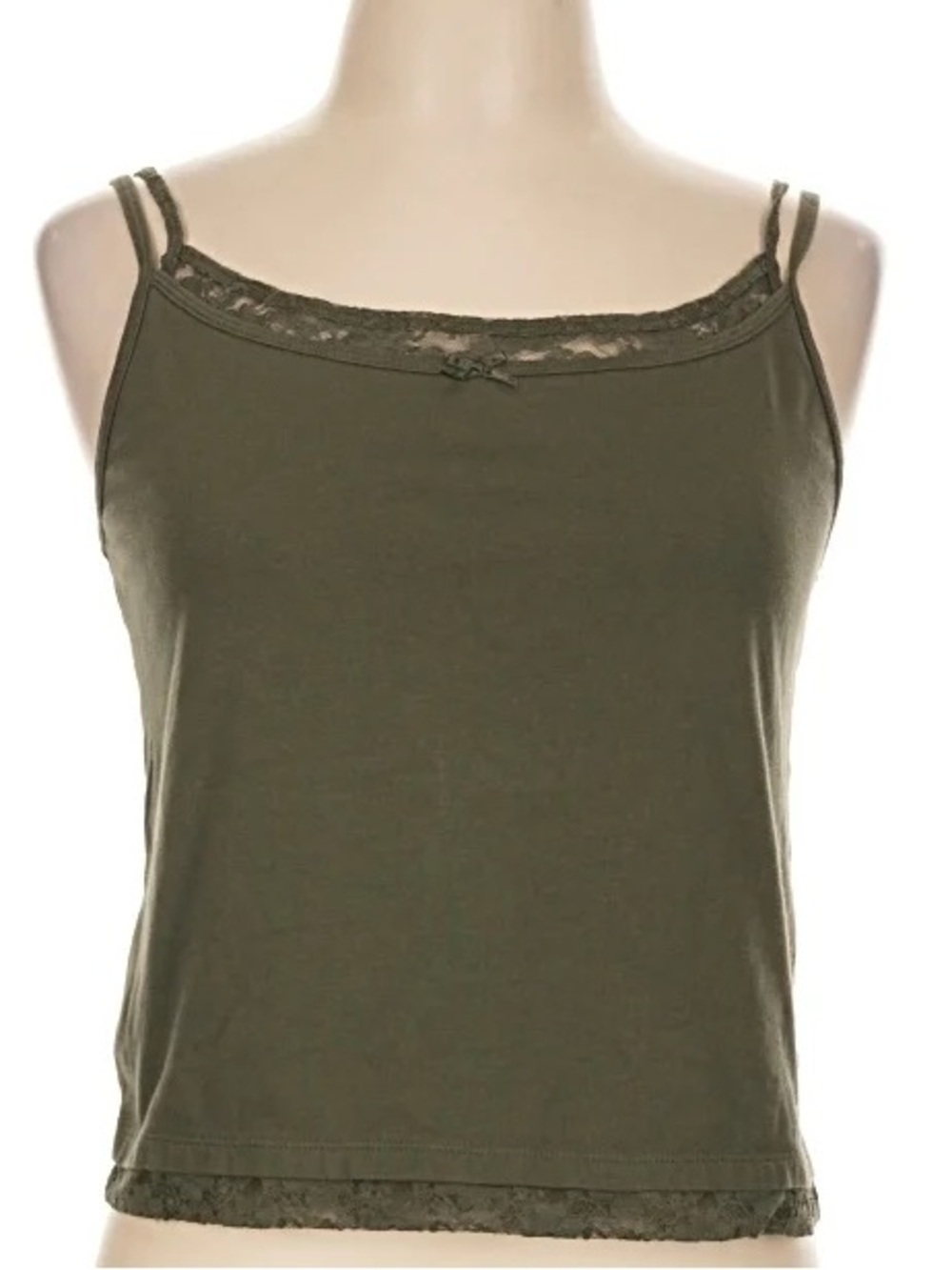 wild fable Olive Lace-Trim Double-Strap Cami